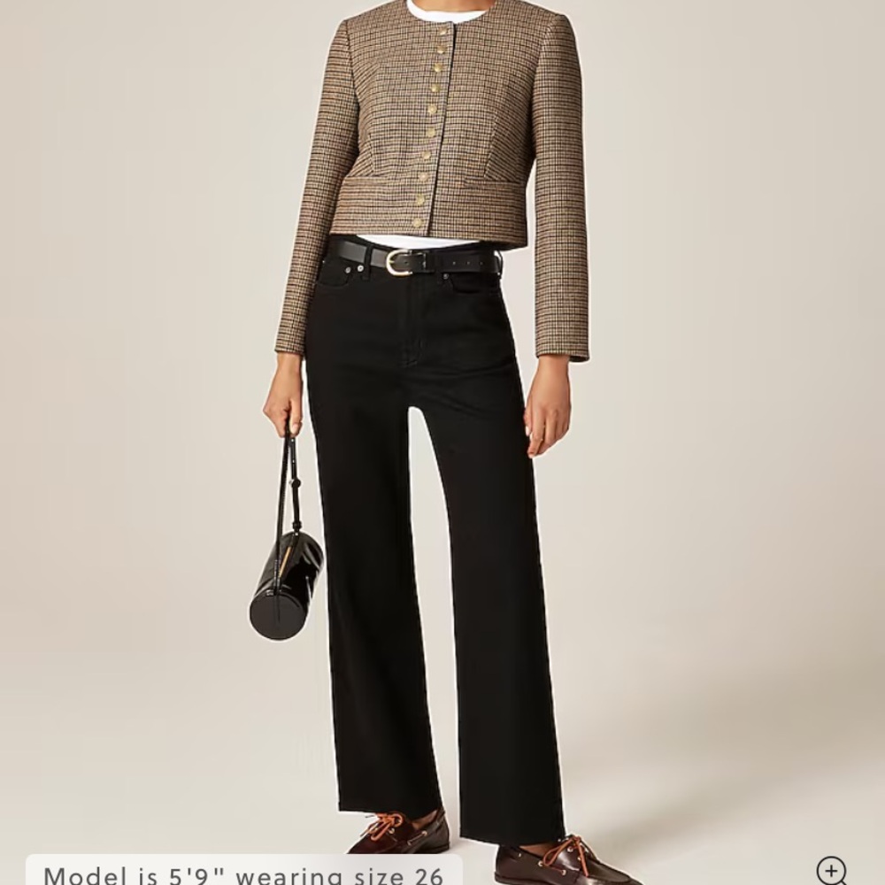 NWT JCrew Black Rinse Slim-Wide Jean Size 31